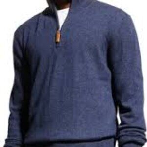 Men's Neiman Marcus Semi Zip Up Long Sleeved Cashmere/Wool Pullover Sweater